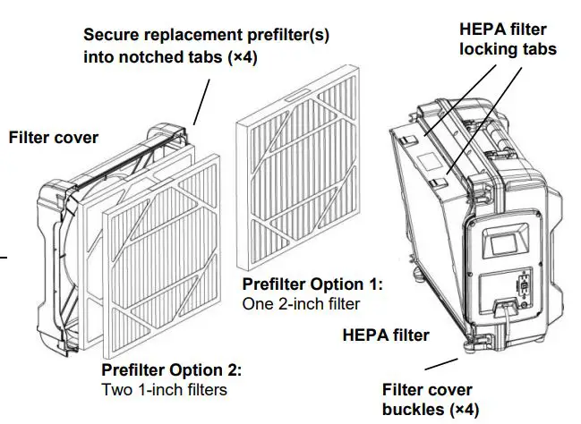 DRI-EAZ HEPA 700 Air Scrubber User Guide - Changing Filters