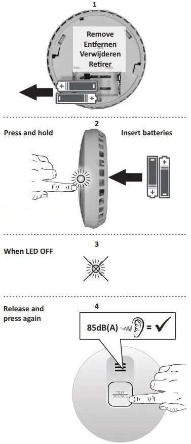 ELRO CBFS58R 433MHz Smoke Alarm Device Instruction Manual - Clear code
