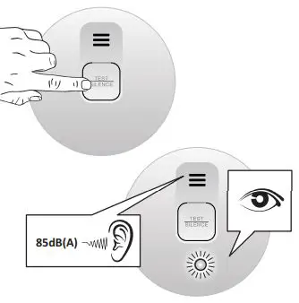 ELRO CBFS58R 433MHz Smoke Alarm Device Instruction Manual - Testing