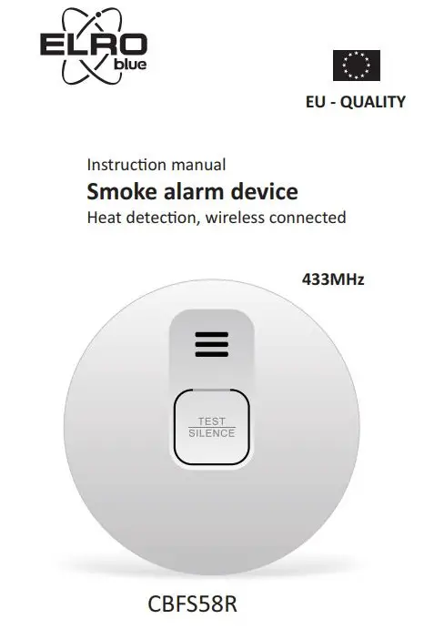 ELRO CBFS58R 433MHz Smoke Alarm Device Instruction Manual