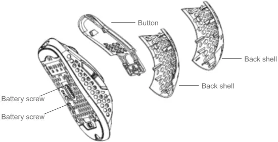 Xtrfy M42 Wireless Mouse Battery screw