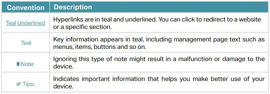 tp-link AV600 Passthrough Powerline Adapter - Conventions