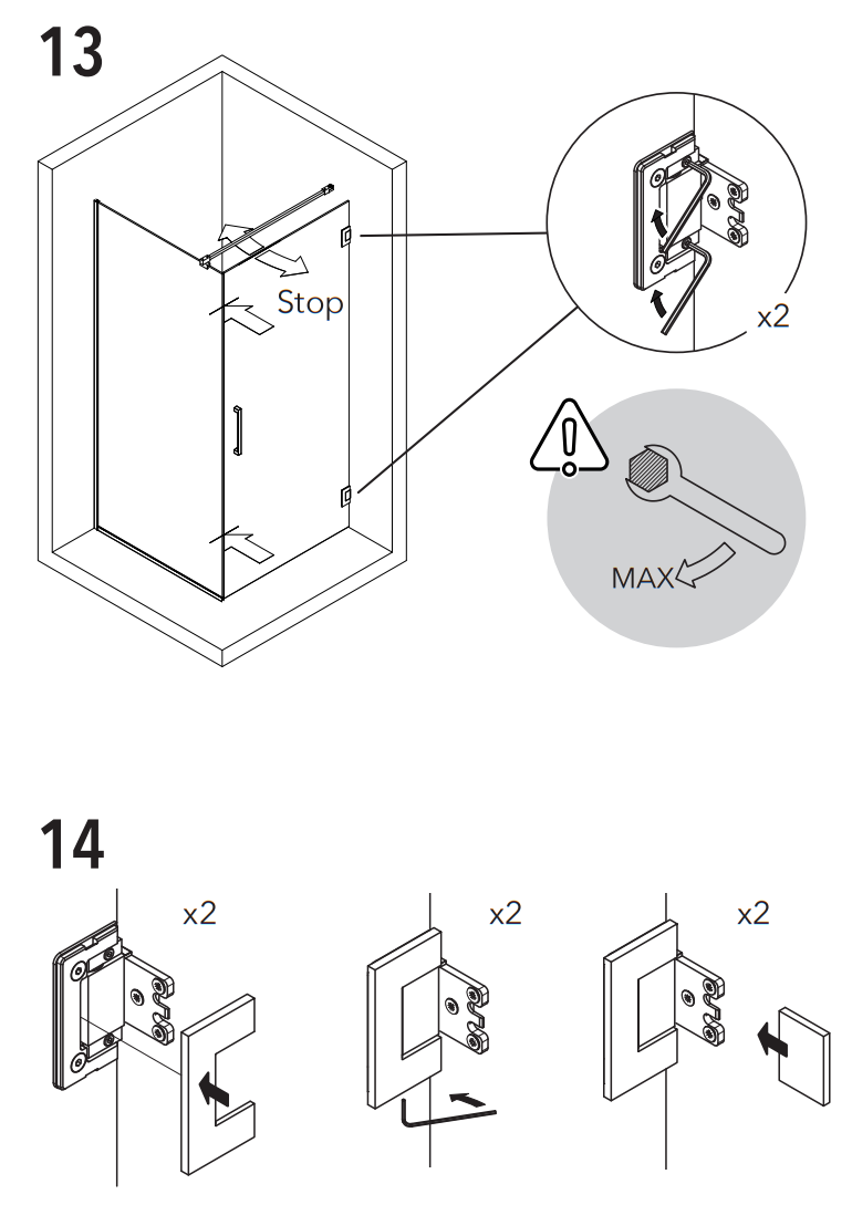 INR ARC 13 Frame Shower Corner Customized Polished - fig