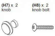 step 5 attach knobs to doors 1
