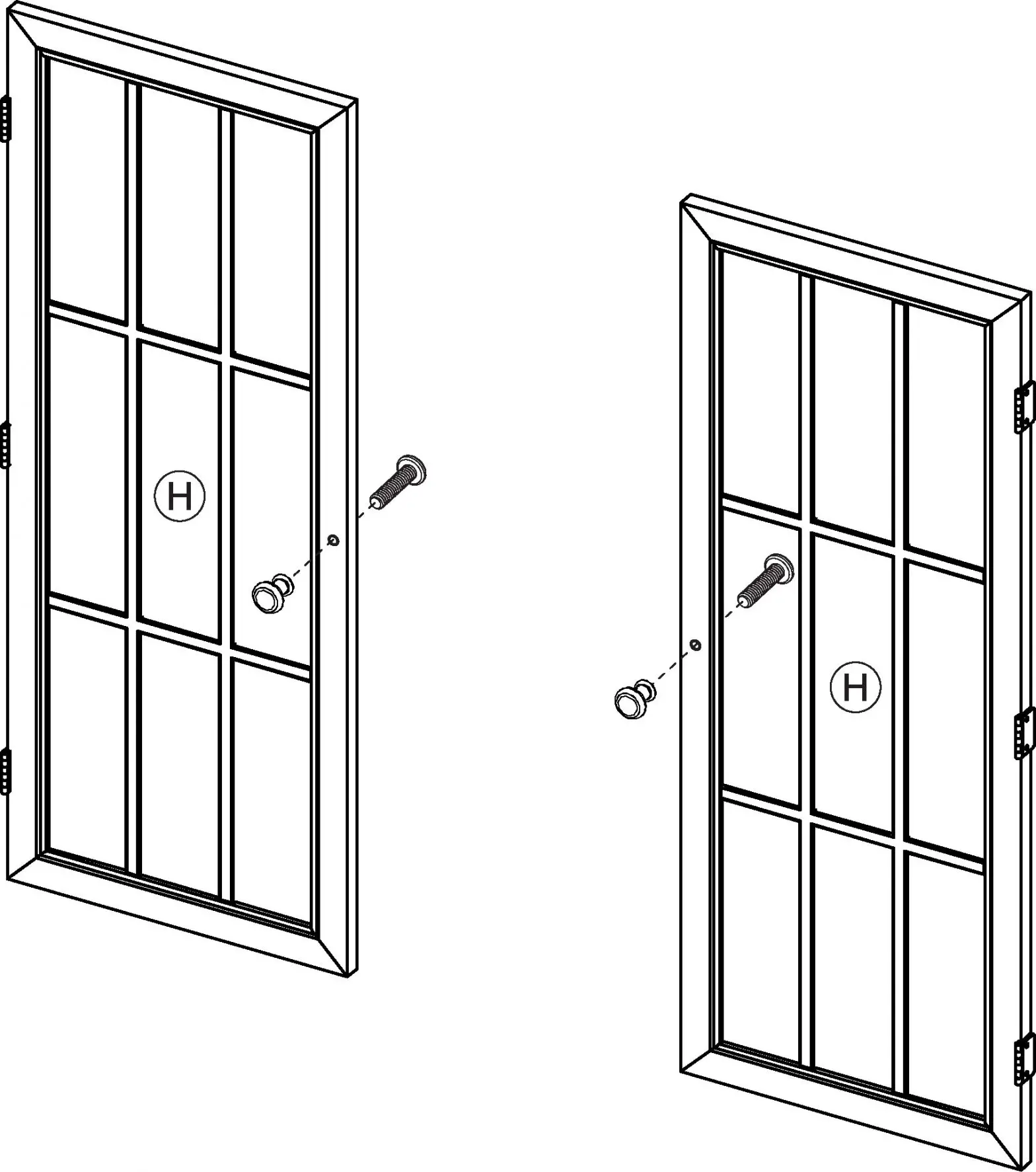step 5 attach knobs to doors 2