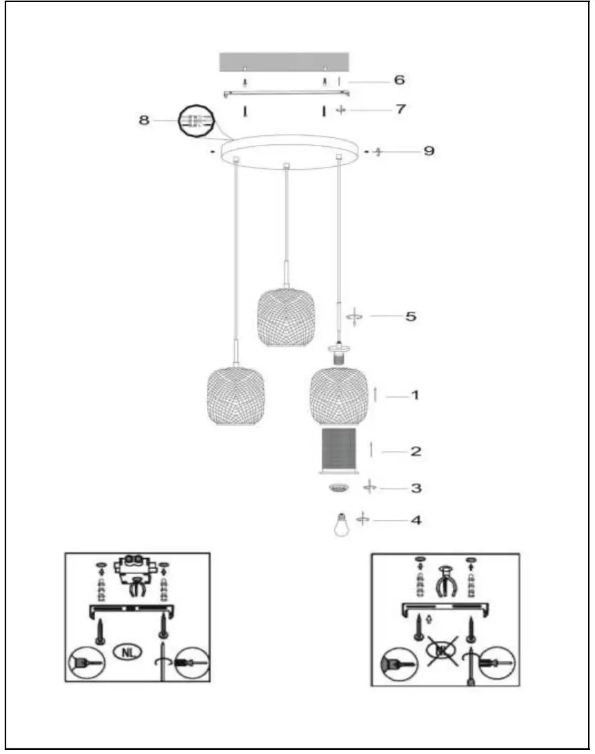 LUCIDE 03433 AGATHA Pendant Light - fig