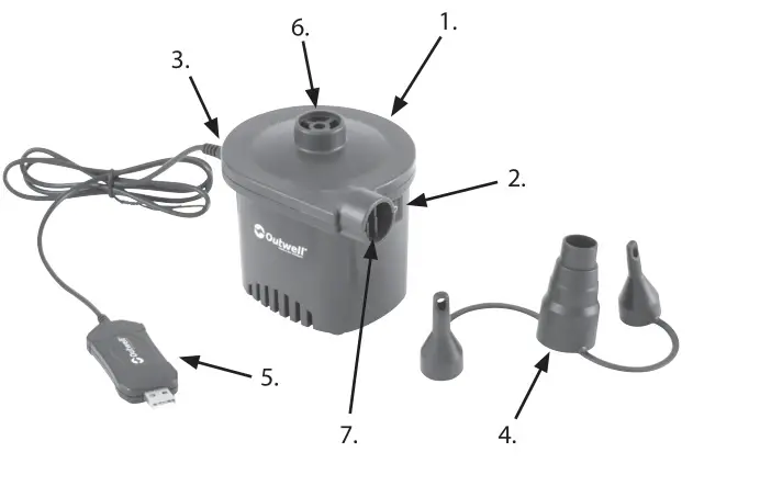 OUTWELL 650773 HT-415 WIND PUMP USB - Overview