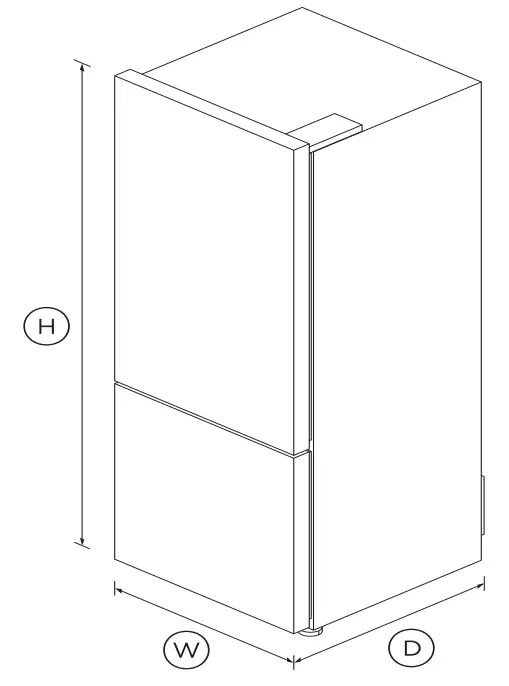 FISHER PAYKEL RF402BRYW6 63 5cm 380L Freestanding Refrigerator Freezer - DIMENSIONS