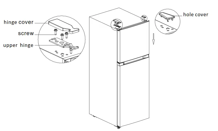 Midea HD 325FWEN Refrigerator - bottom hole cover