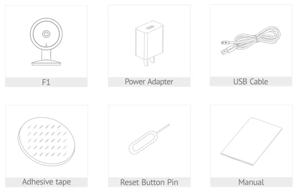 LaView F1 Indoor Security Camera - what is in tha box