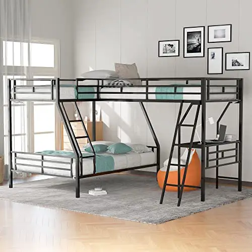 SOFTSEA-WF293358-L-Shaped-Corner-Bunk-Bed-with-Shelf-product-img - Copy