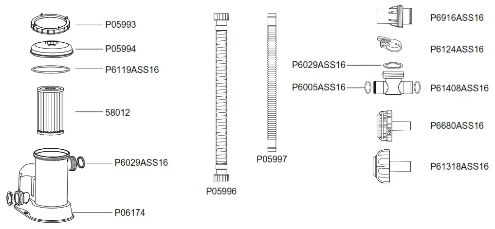 Bestway 58647E Flowclear 1500 gallon Transparent Filter Pump - POOL SUCTION FITTING 2