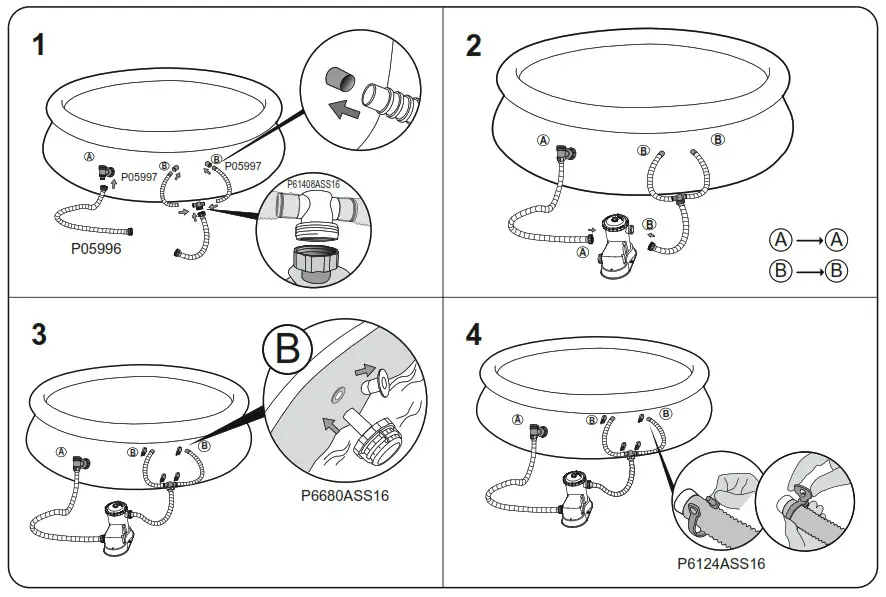 Bestway 58647E Flowclear 1500 gallon Transparent Filter Pump - POOL SUCTION FITTING 4