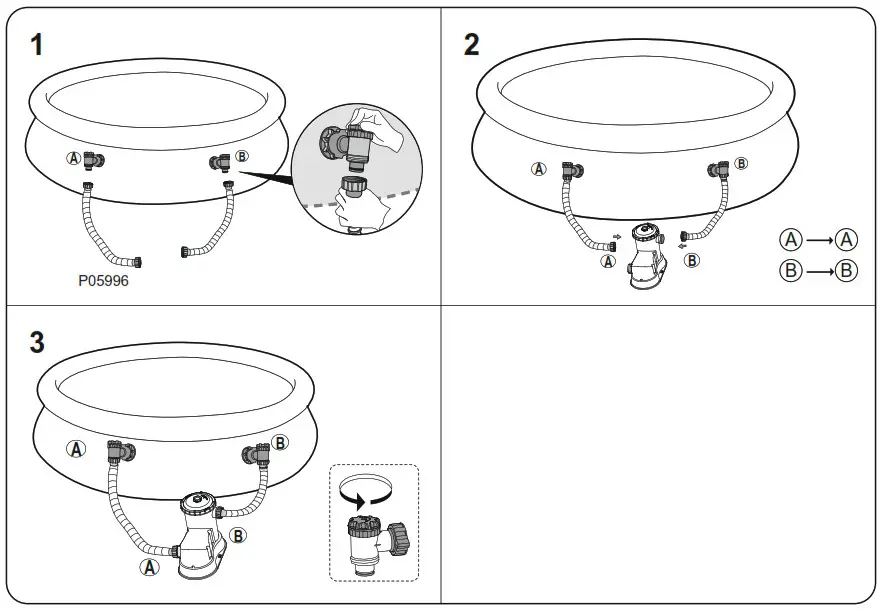 Bestway 58647E Flowclear 1500 gallon Transparent Filter Pump - POOL SUCTION FITTING 5