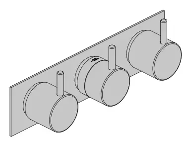 vola 5400DV Thermostatic Mixer and Diverter in Natural Brass