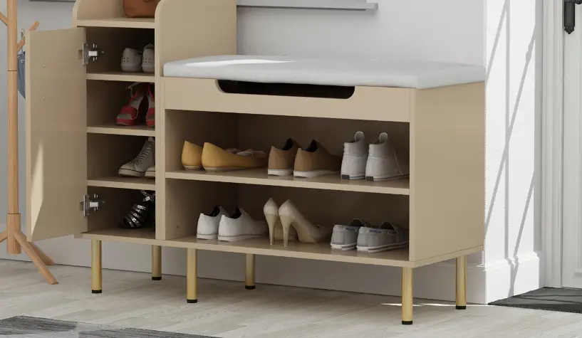 Fufu Gaga Kf330004 6 Pair White Composite Shoe Cabinet User Manual