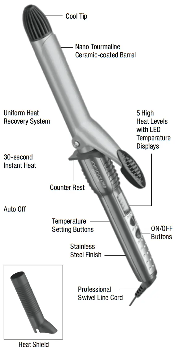 inFiniTiPRO CD107TP Nano Tourmaline Ceramic Curling Iron - SPESIFICATION