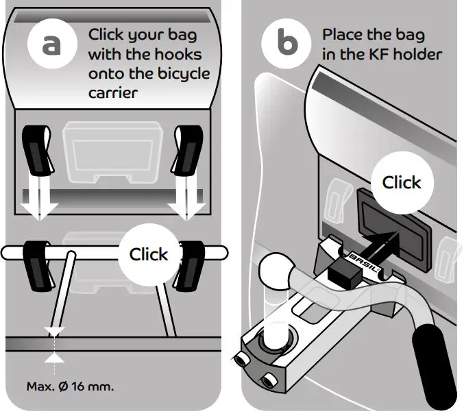 BASIL MIK KF Hook 11L Bloom Field Handbag Shoulder Bag - Mounting options a or b
