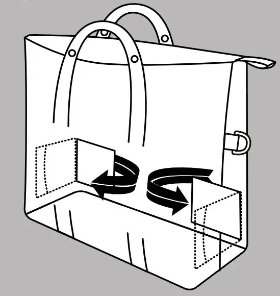 BASIL MIK KF Hook 11L Bloom Field Handbag Shoulder Bag - Open the bag and push the 2 plates towards the sides