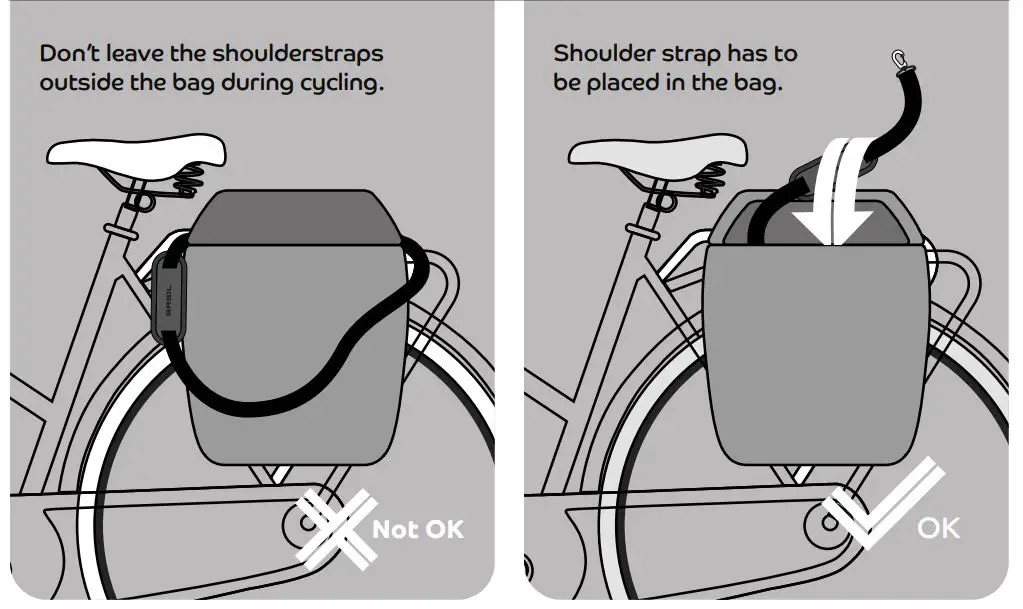 BASIL MIK KF Hook 11L Bloom Field Handbag Shoulder Bag - Strap Safety warnings