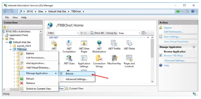 To open TRBOnet Web Console: