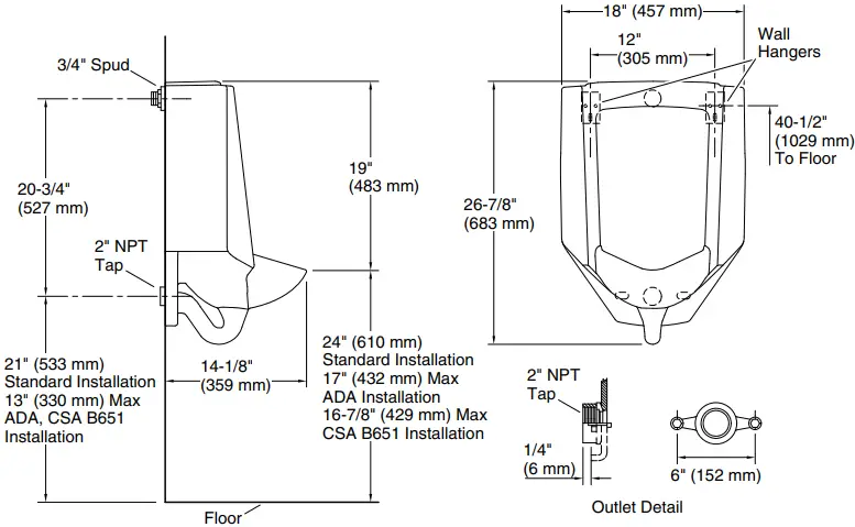 KOHLER K-4991-ER High-Efficiency Urinal Wall Hug-fig2