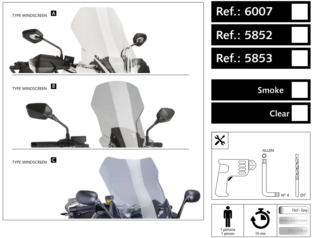BMW F 900 XR Plexi Shield PUIG Touring Windshield - Fig 5
