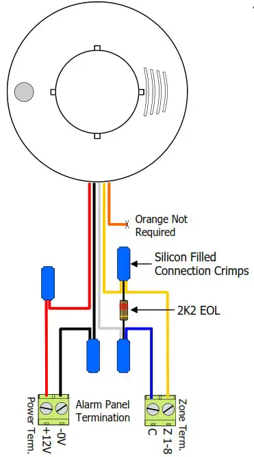 Arrowhead Alarm Products HM SMOKE Auto Resetting Smoke Detector - Connection Diagram 2