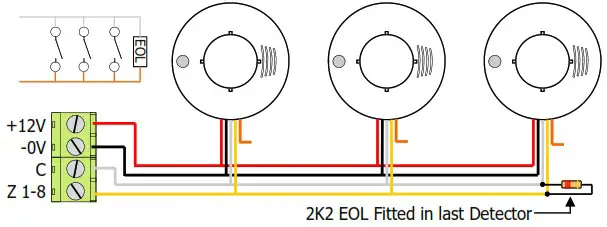 Arrowhead Alarm Products HM SMOKE Auto Resetting Smoke Detector - Connection Diagram 3