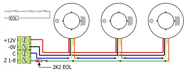 Arrowhead Alarm Products HM SMOKE Auto Resetting Smoke Detector - Connection Diagram 4
