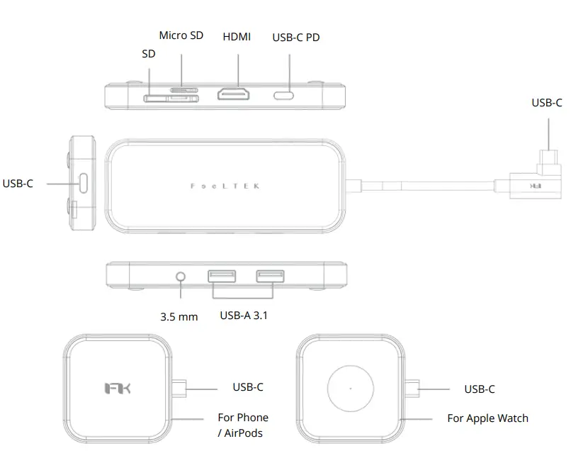 FeeLTEK-Jet-Glass-8-in-1-USB-C-Lego-Hub-fig-1