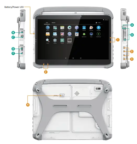 DT Research 313Y MD Rugged Tablets Medical Cart Computers and AIO Computers-Power LED