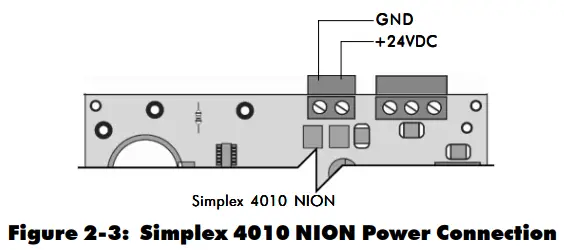 NOTIFIER UniNet 2000 Simplex 4010 NION Addressable Fire Detection and Control Basic Control Unit-Power Connection