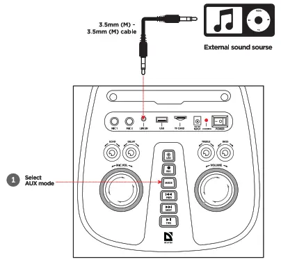 defender Boomer 60 Portable Speaker - AUX Play back
