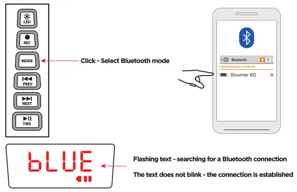defender Boomer 60 Portable Speaker - Bluetooth canaction