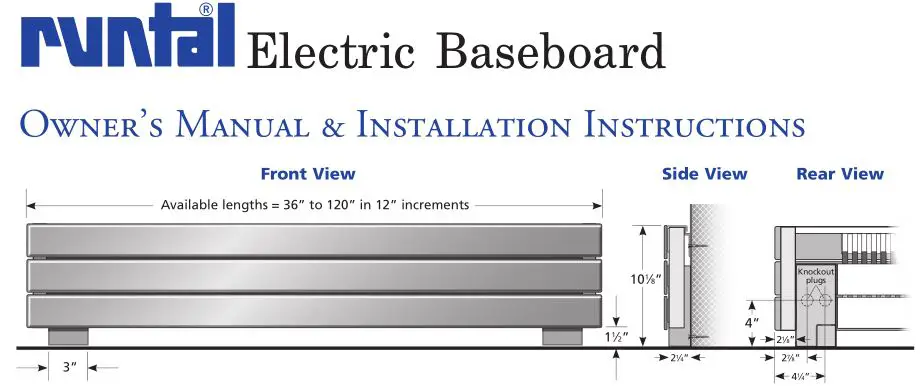 Runtal Electric Baseboard User Manual