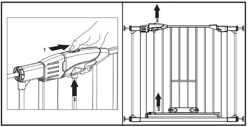 north states 5455 MyPet Wide Walk Thru EasyPass Pet Gate Instruction Manual - Opening the gate