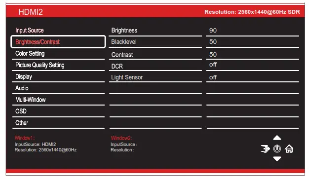electriQ eiQ-27CVQHD165IFSGHLD 27 Inch QHD 165Hz Curved Monitor - BRIGHTNESS CONTRAST
