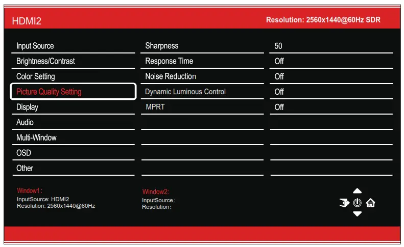 electriQ eiQ-27CVQHD165IFSGHLD 27 Inch QHD 165Hz Curved Monitor - PICTURE QUALITY SETTINGS