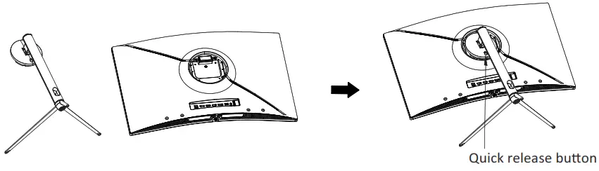 electriQ eiQ-27CVQHD165IFSGHLD 27 Inch QHD 165Hz Curved Monitor - STAND INSTALLATION 1