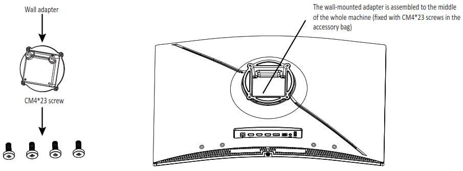 electriQ eiQ-27CVQHD165IFSGHLD 27 Inch QHD 165Hz Curved Monitor - WALL MOUNT INSTALLATION