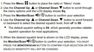 FIG 20 To adjust the Squelch Sensitivity
