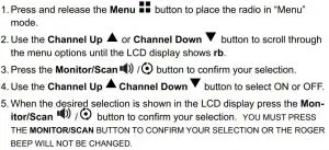 FIG 21 To Activate the Roger Beep