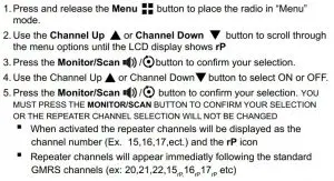 FIG 24 To Set the Repeater Channel