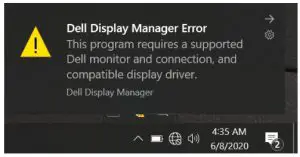 Dell P2721Q 27 4K USB-C Monitor- error message.