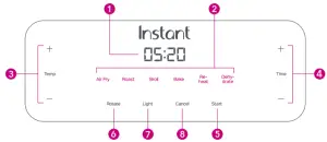 Instant Pot VORTEX PLUS 10 Quart Air Fryer Oven - Control Panel