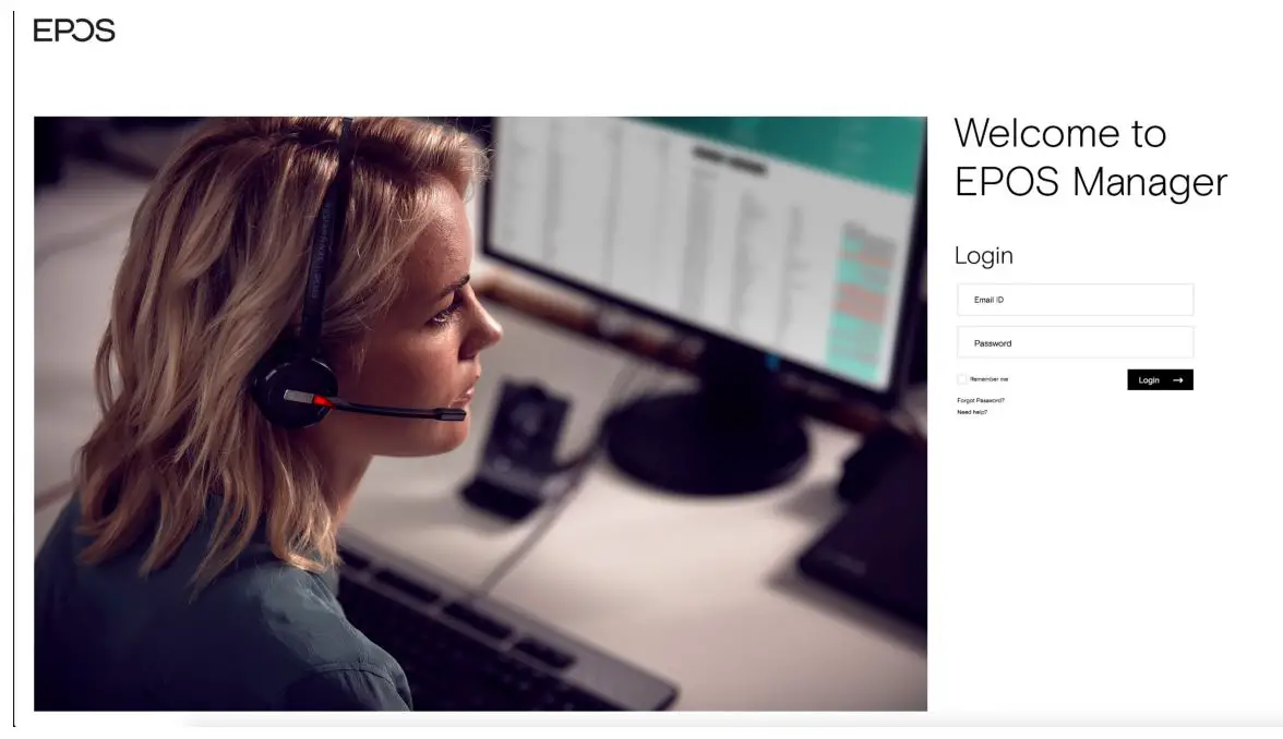 EPOS Manager Enhanced Business Performance - Access the main page