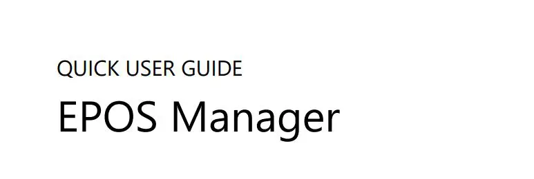 EPOS Manager Enhanced Business Performance User Guide