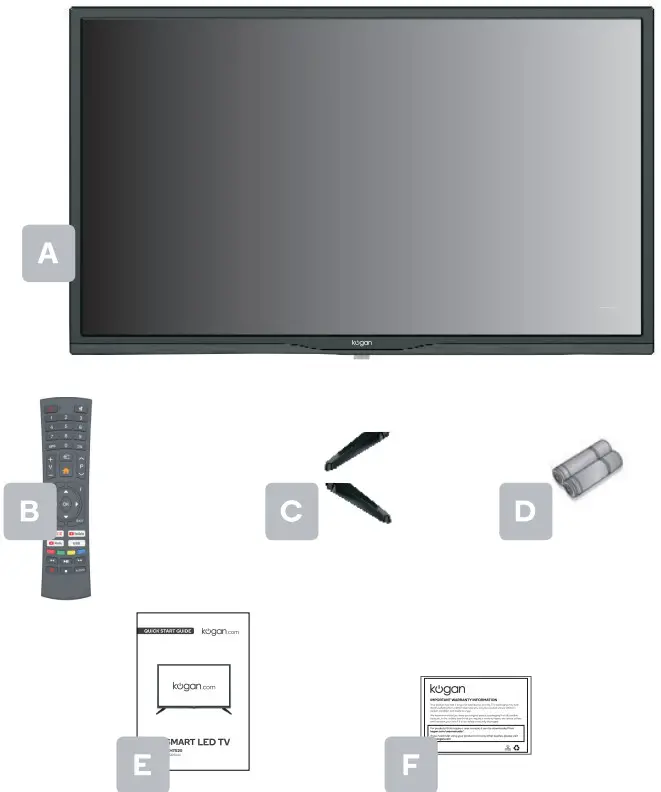 kogan EH7520 SERIES 7 24 Inch Smart LED Tv - Components