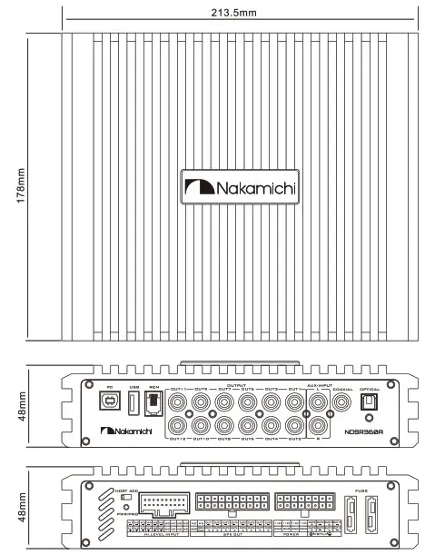 Nakamichi NDSR360A Digital Signal Processor- PRODUCT DIMENSIONS
